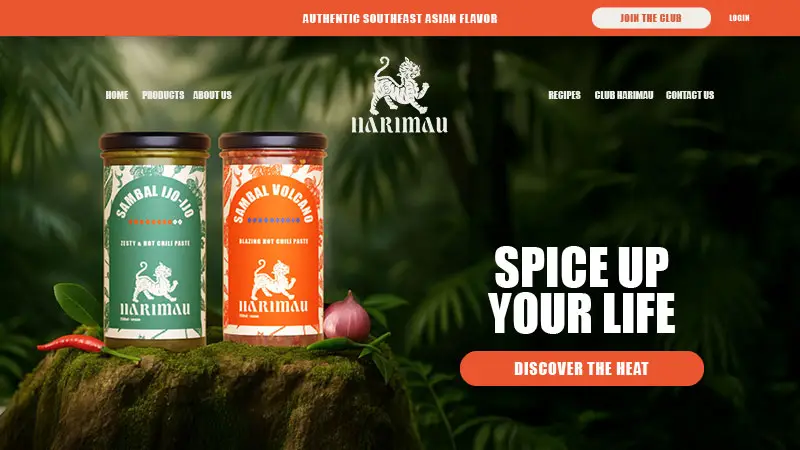 Website-Design für Harimau Düsseldorf, Indonesische Würzsaucen